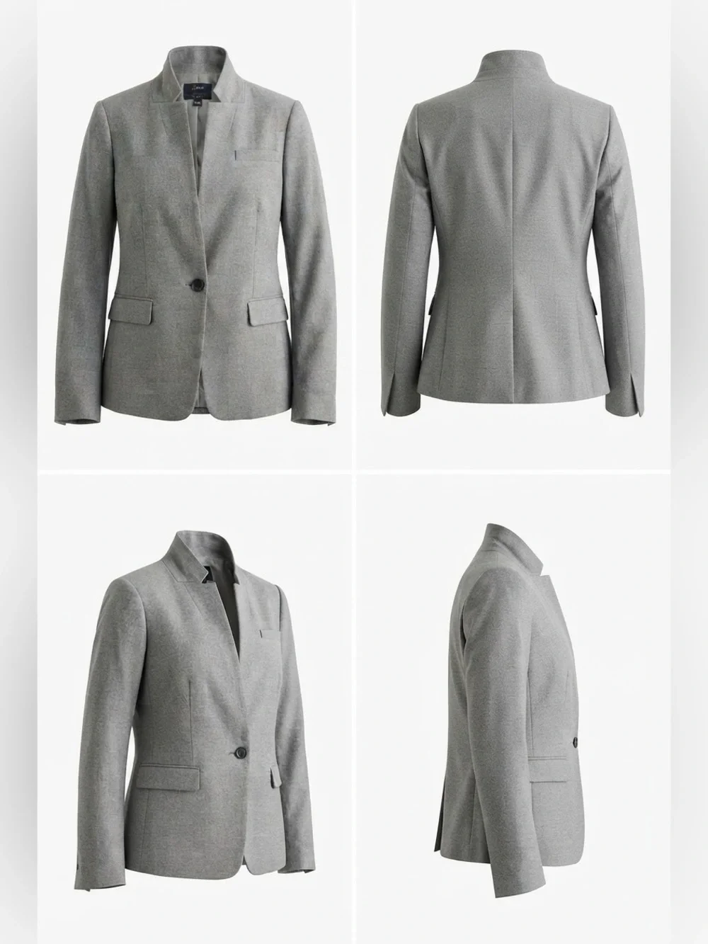 J. Crew Regent 2 Piece Suit Size 14 Gray Tailored Blazer And Straight Leg Pants
